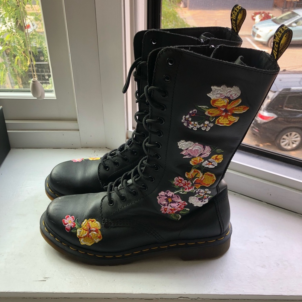 Floral Mid Calf Doc Martens